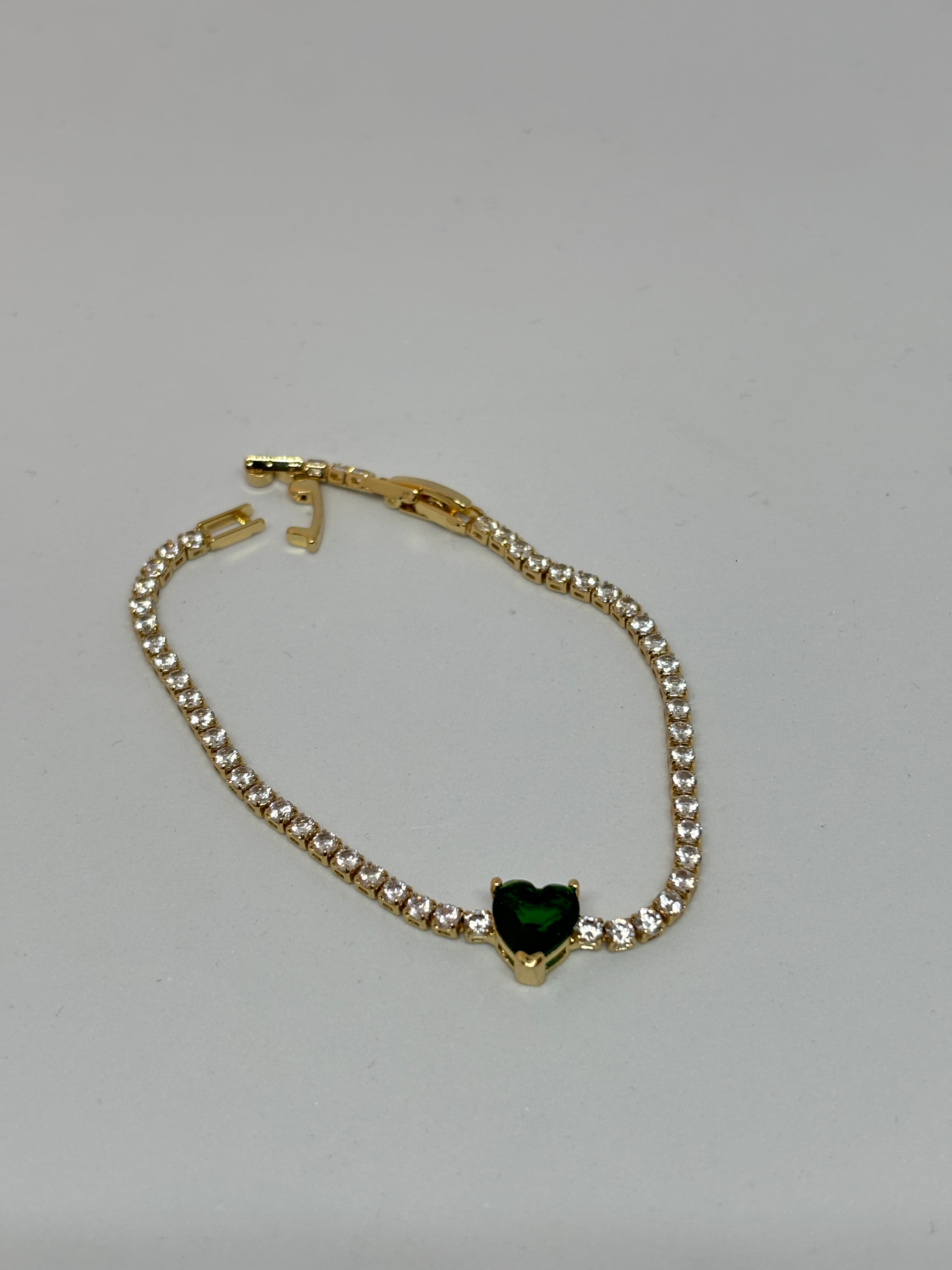 emerald heart tennis bracelet