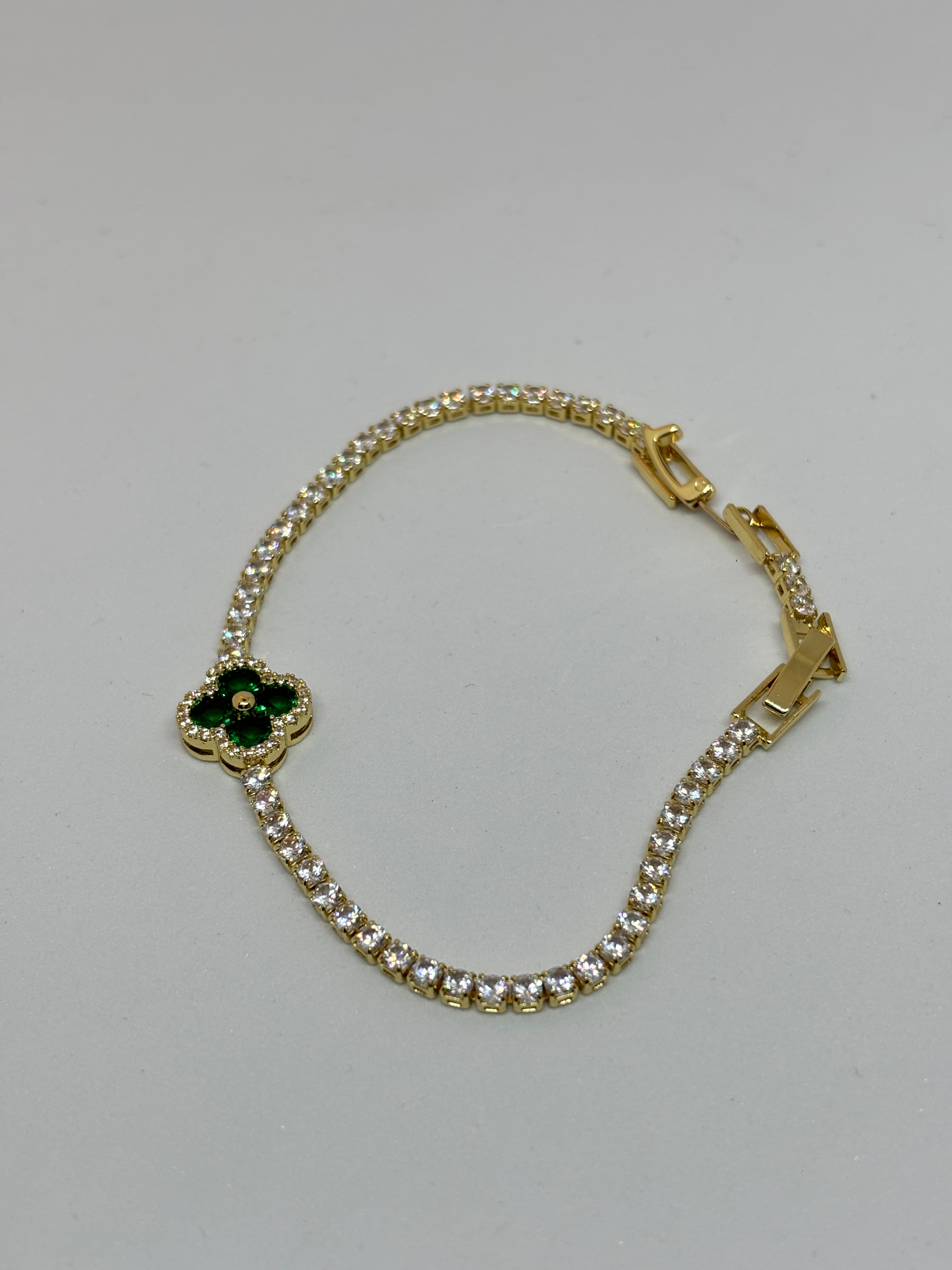 emerald clover tennis bracelet