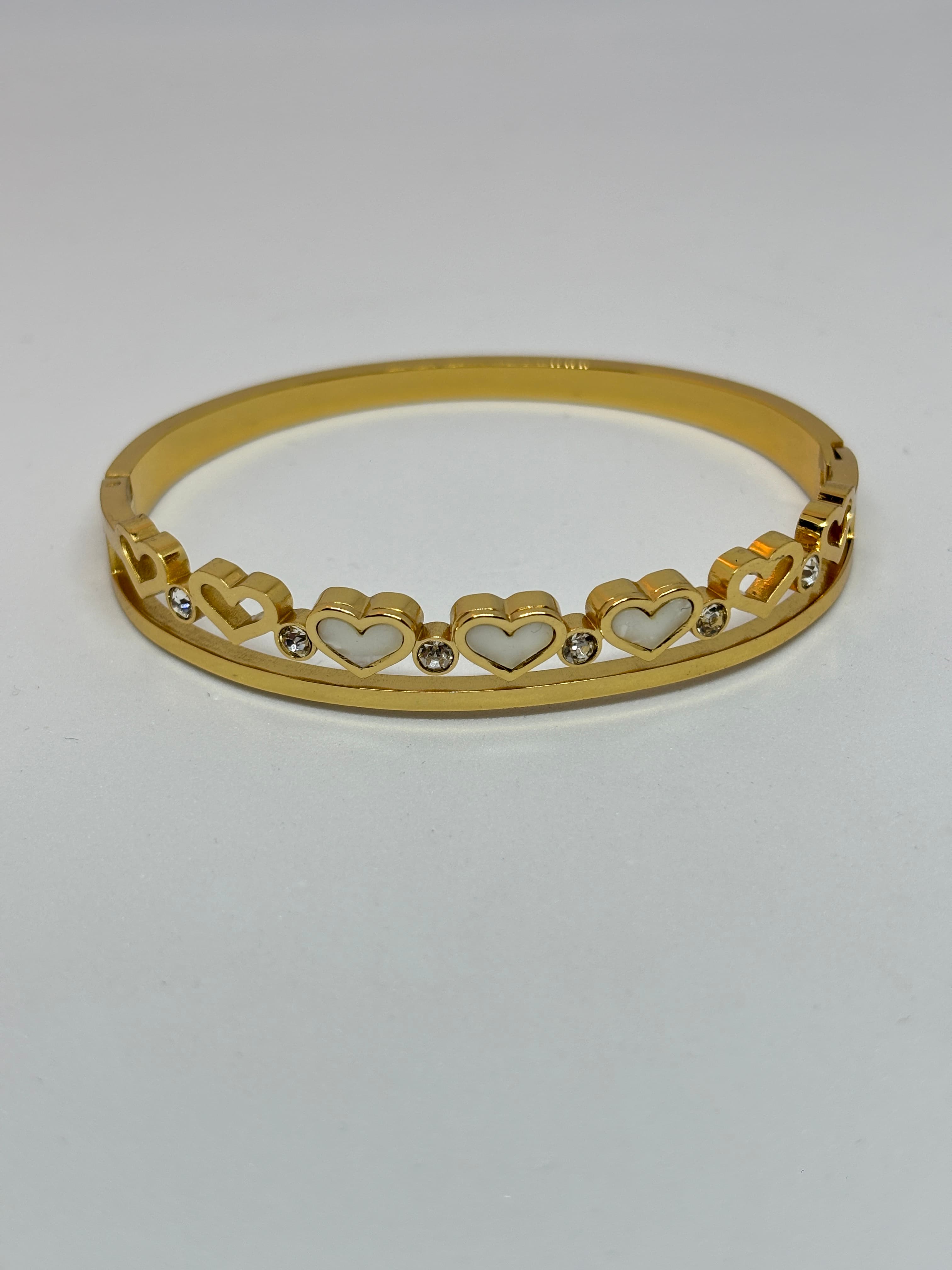 little hearts gold bangle