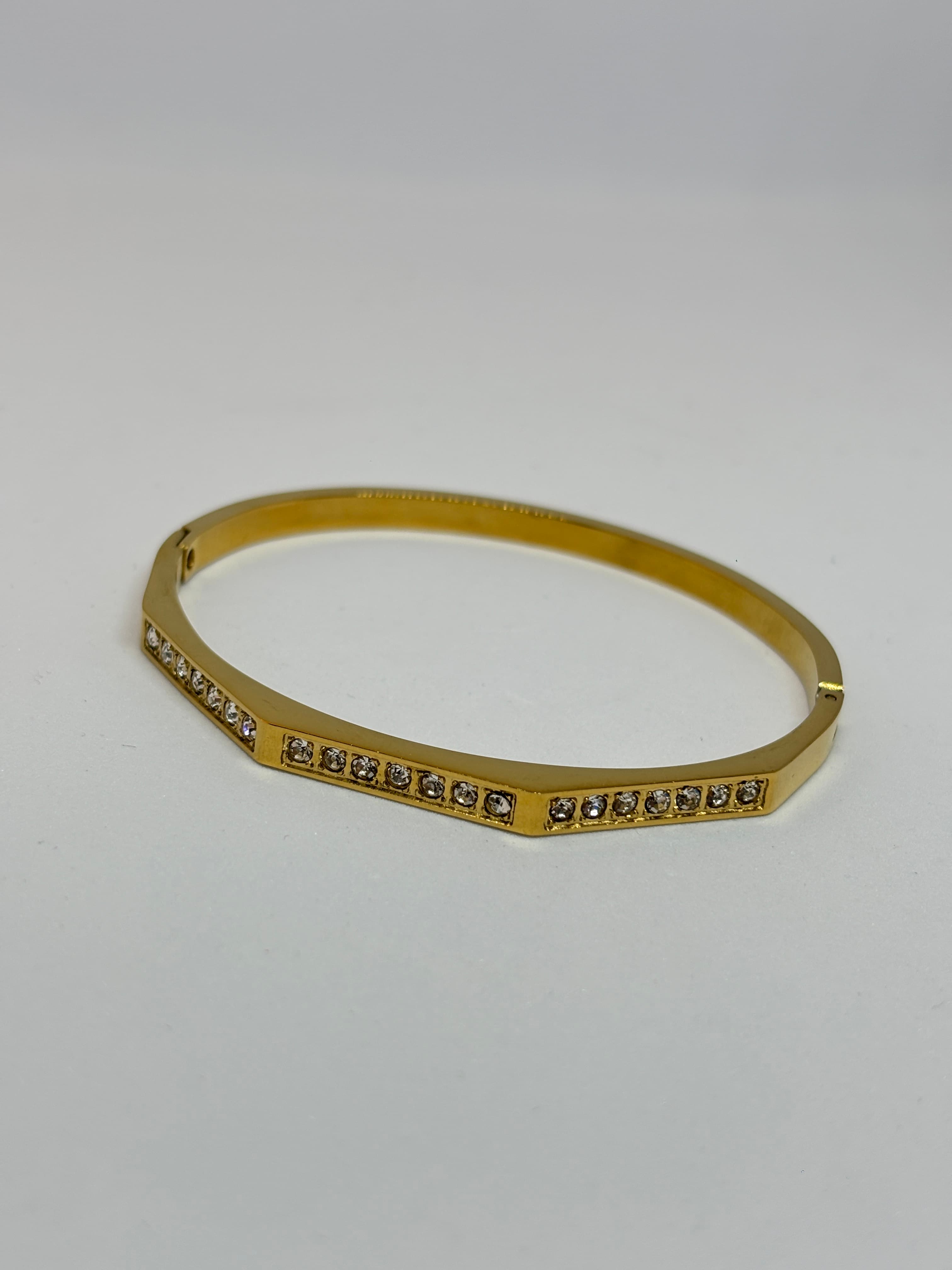 geometric stone detail bangle