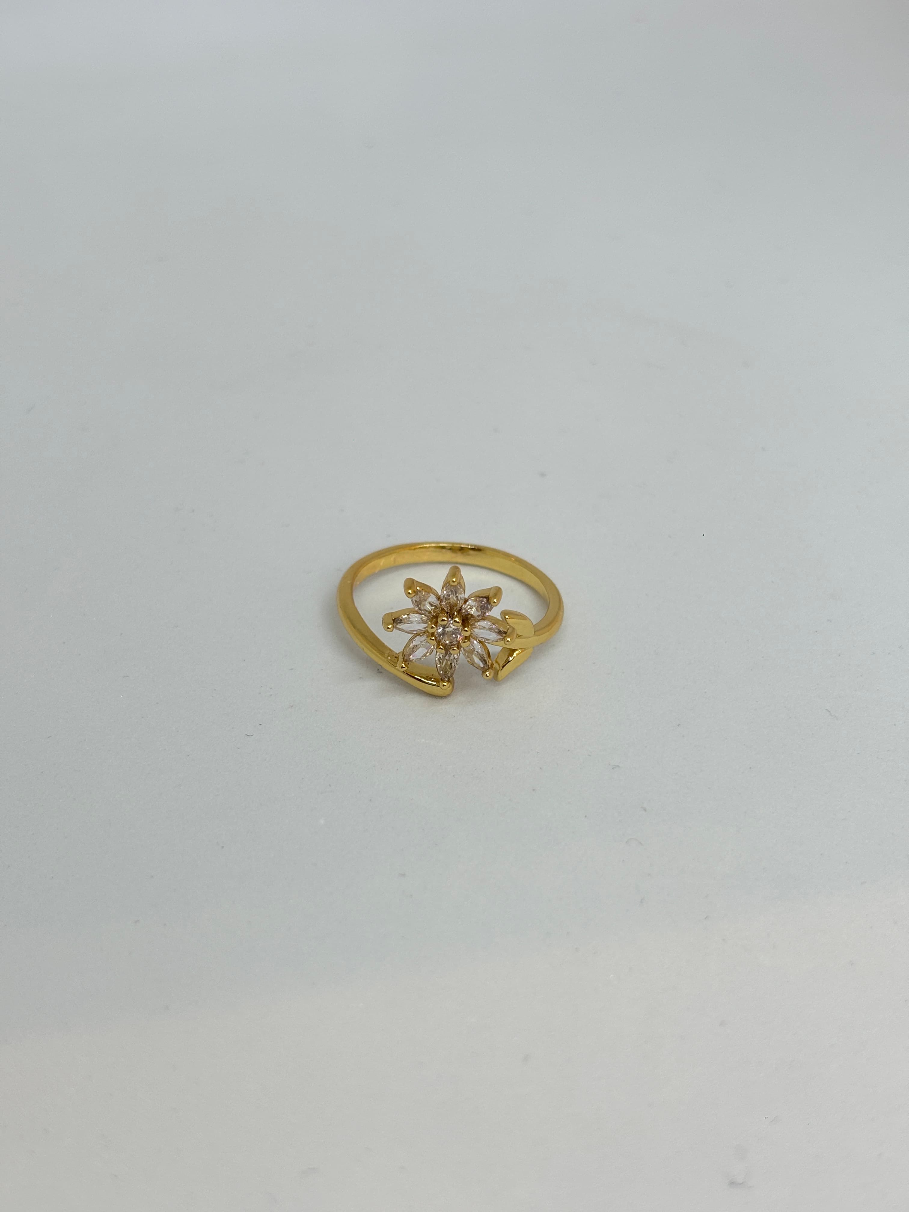 dainty crystal flower ring