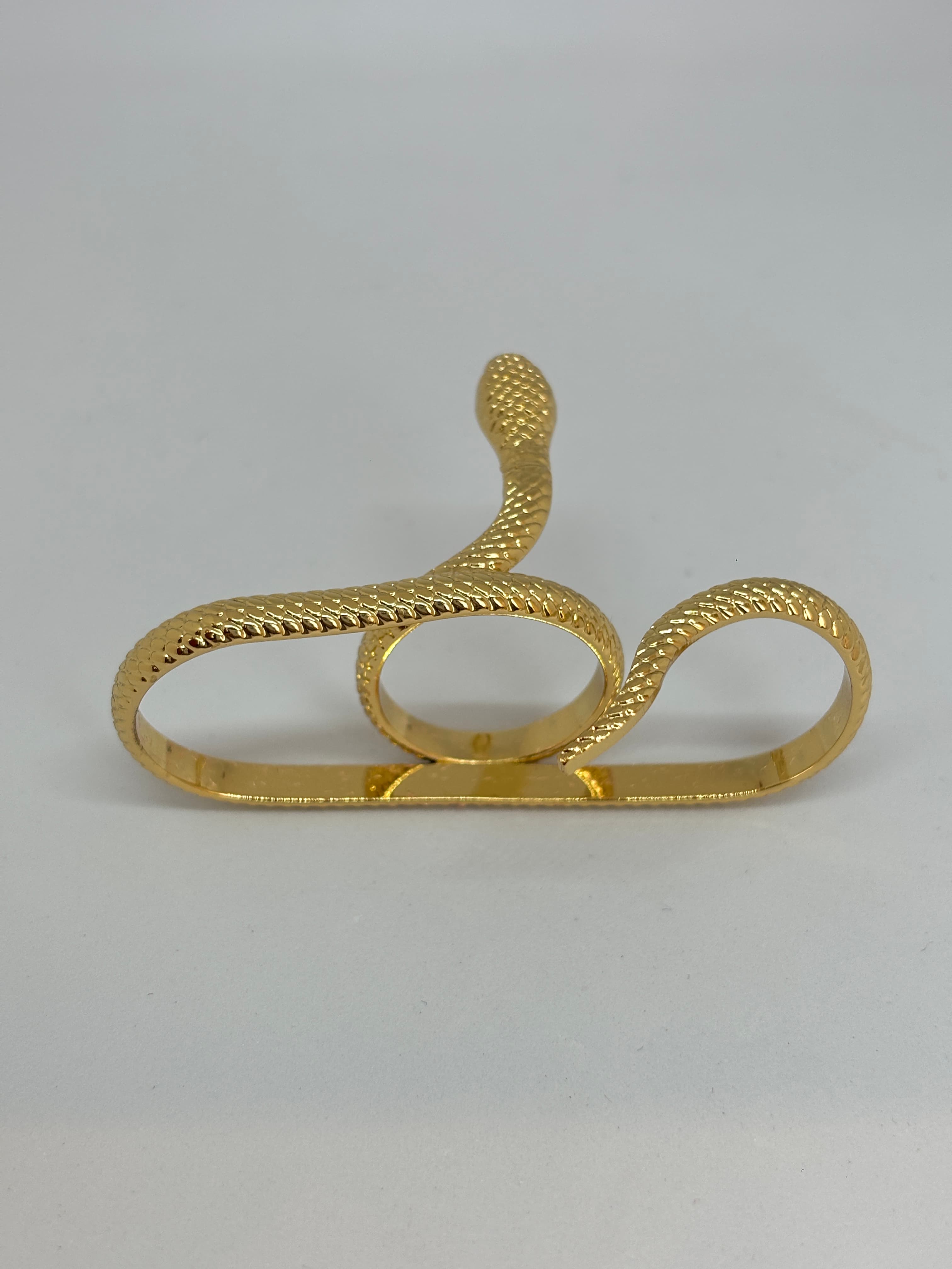 double finger gold snake ring