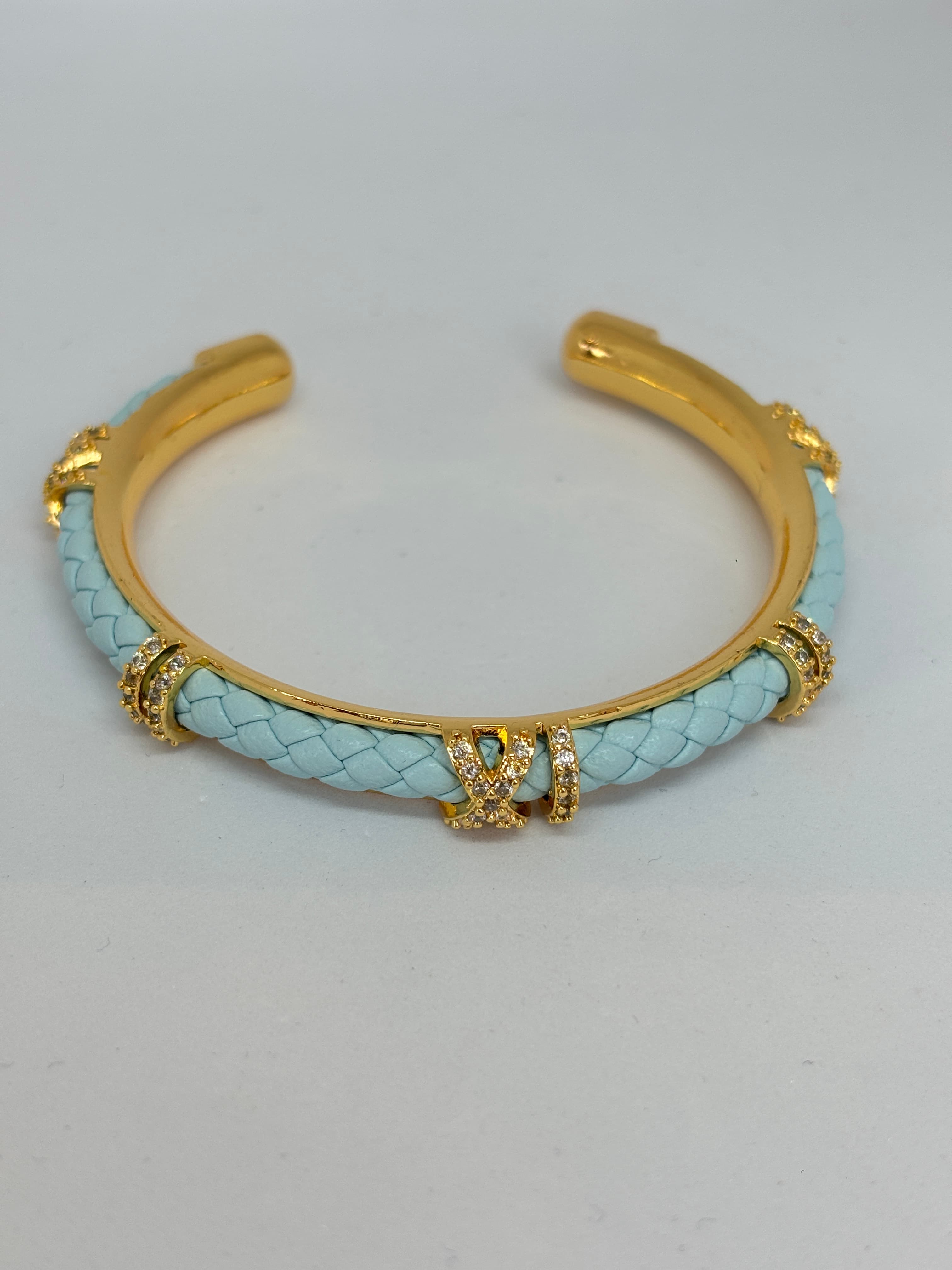 blue woven gold cuff