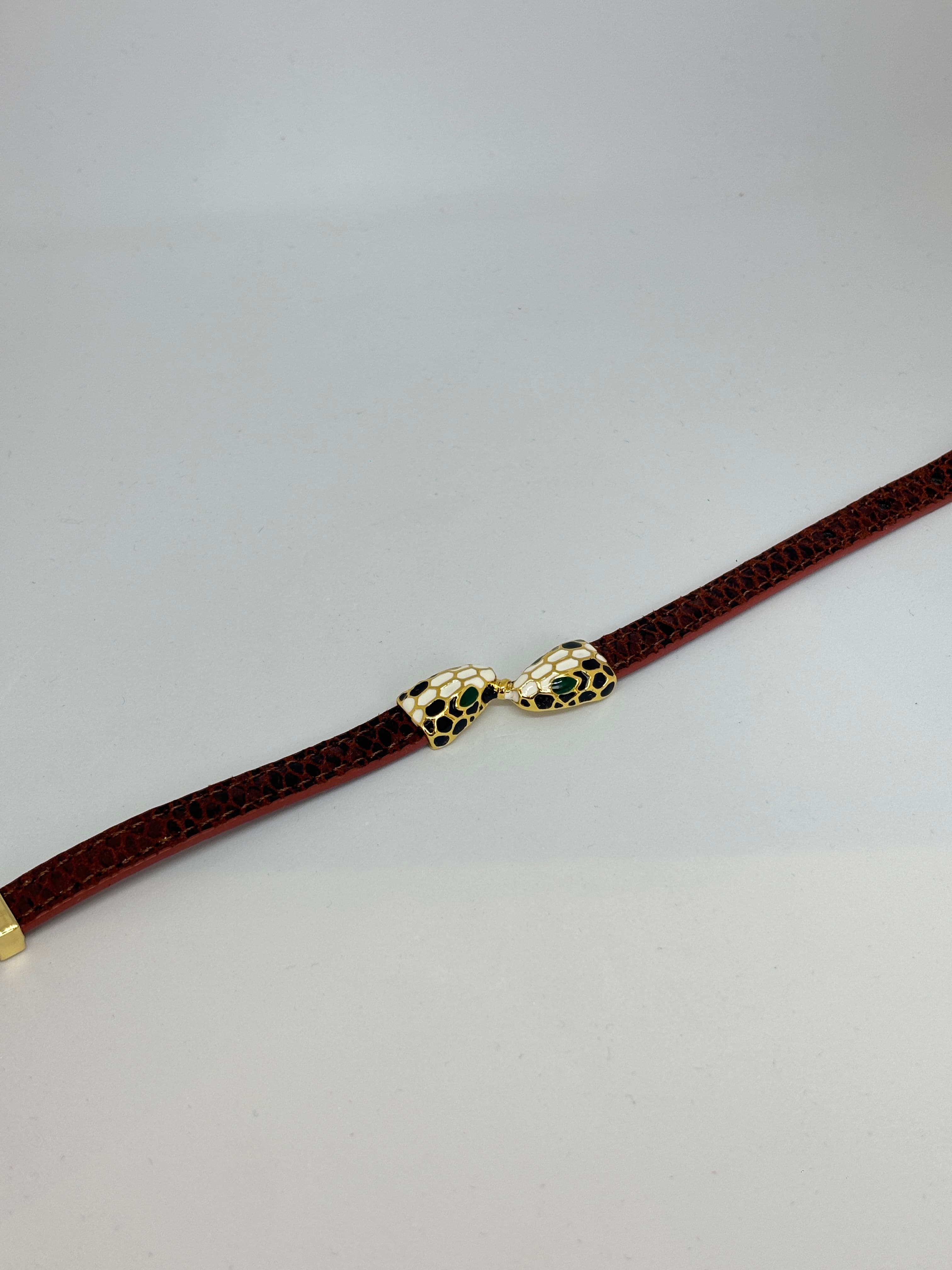 snake textured leather wrap bracelet