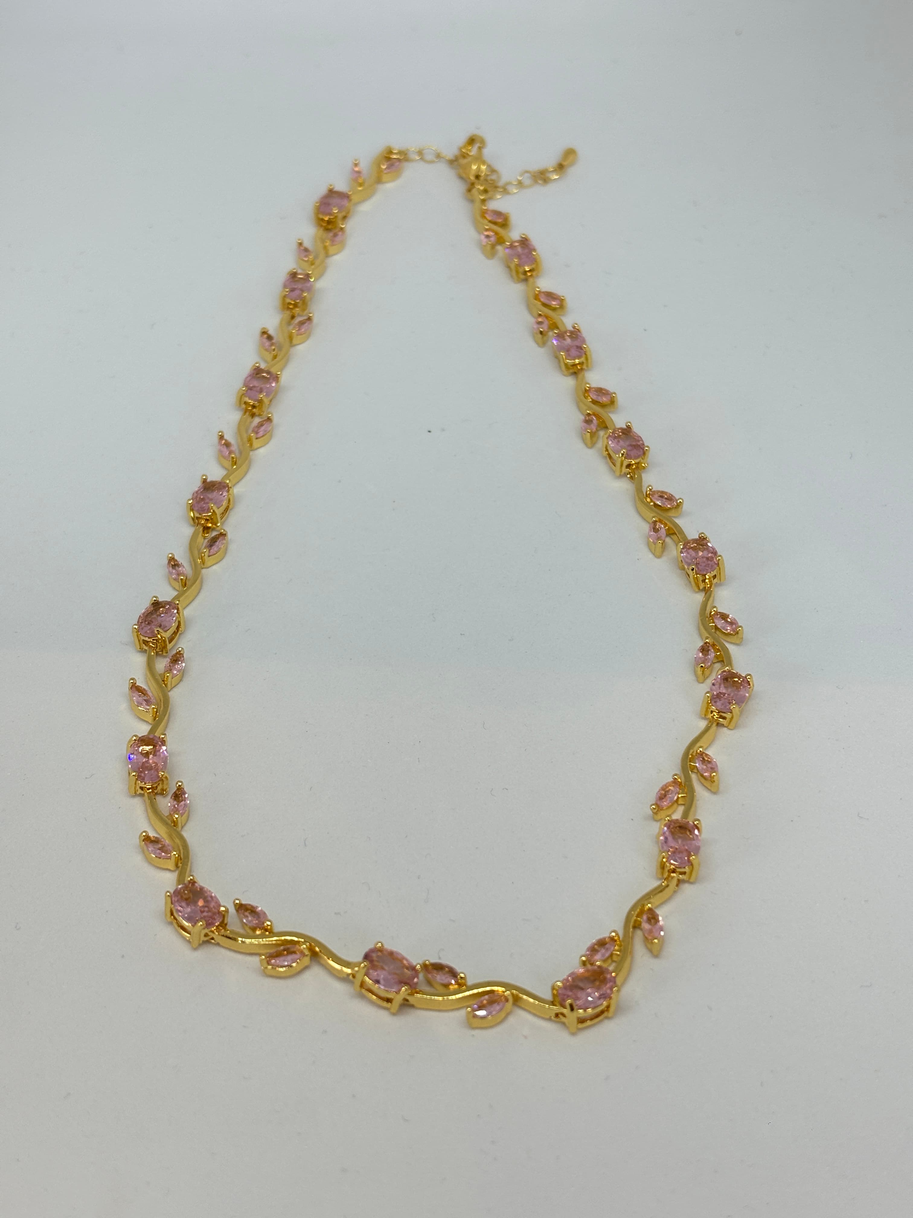 pink blossom vine necklace
