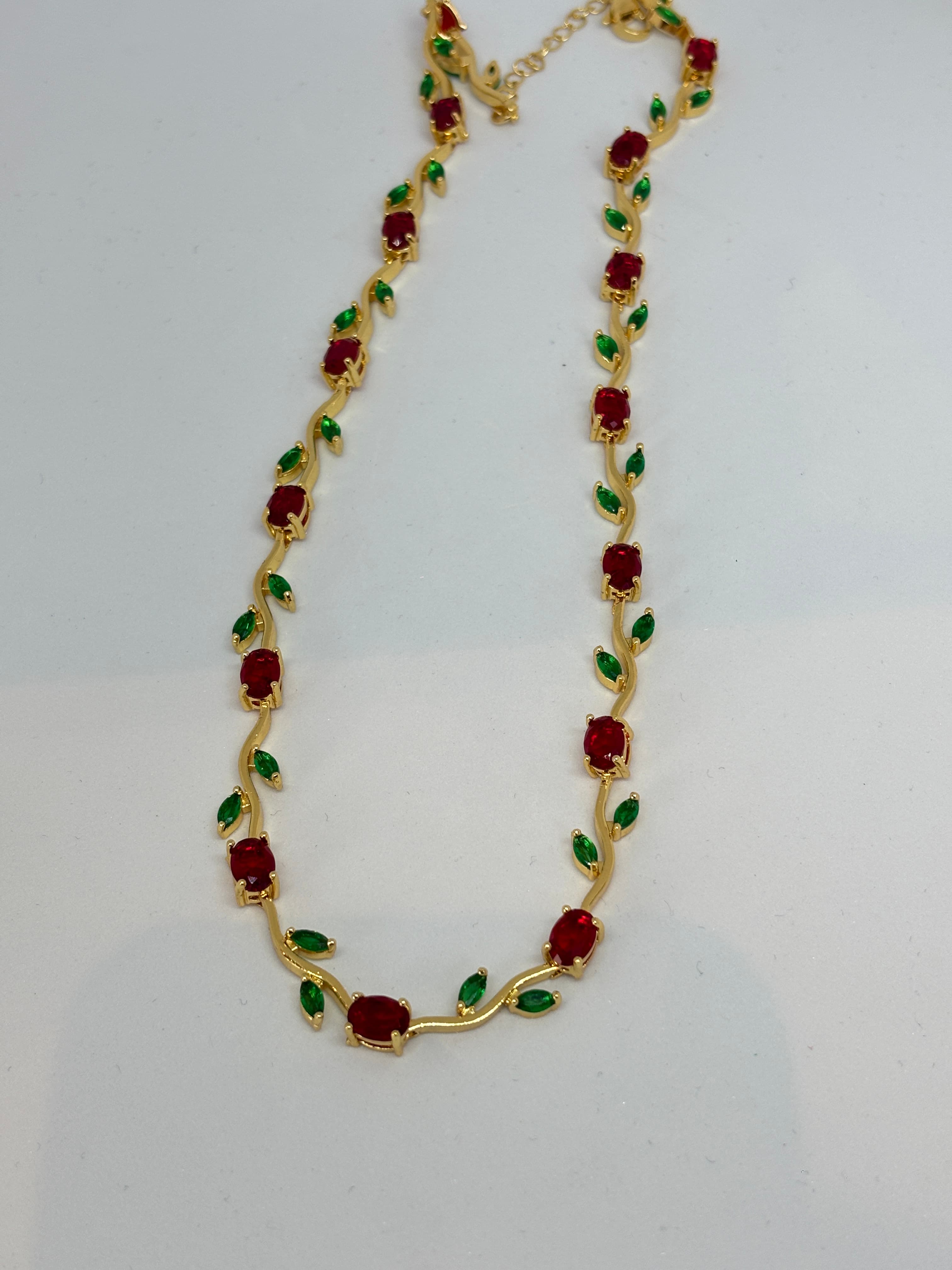 ruby and emerald vine necklace